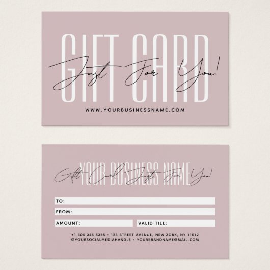 Modern script typography business gift card visitekaartje (Voorkant /achterkant)