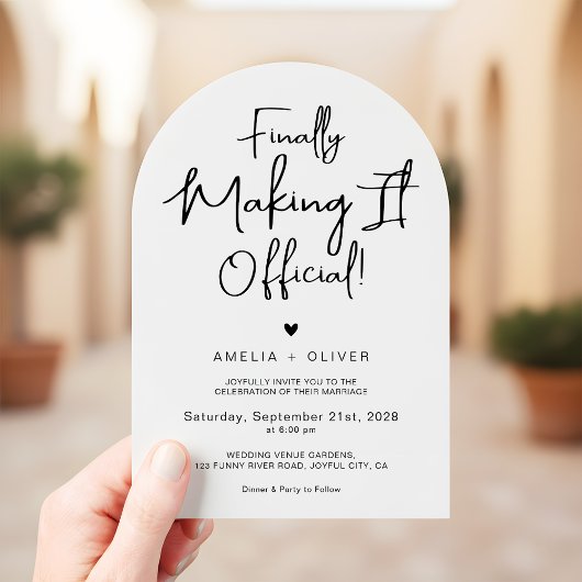 Modern Script Typography | Joyful Arch Wedding Kaart