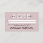 Modern script typography professional reminder afsprakenkaartje (Achterkant)