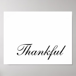 Modern Script Typography Thankful Thanksgiving Poster