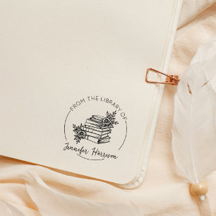 Modern script uit de bibliotheek van de botanische 	rubberstempel