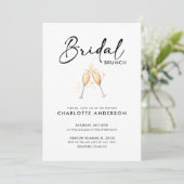 Modern script | Uitnodiging van Bridal Brunch (Staand voorkant)
