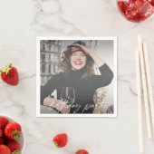 Modern Script Verjaardagsfeestfoto Servet (Insitu)