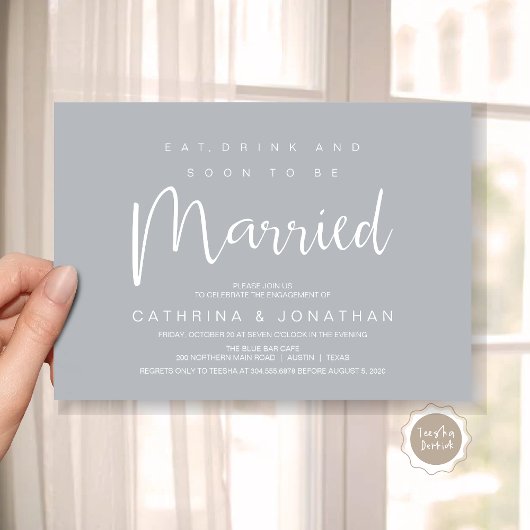 Modern script, Verloving Dinner Party Celebration Kaart