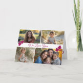 Modern Script Vier foto's Moederdag Kaart (Voorkant)