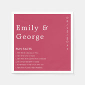 Modern Script Viva Magenta Fun Facts Wedding Servet (Voorkant)