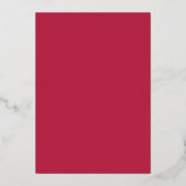 Modern Script Viva Magenta minimalistisch huwelijk Folie Uitnodiging (Achterkant)