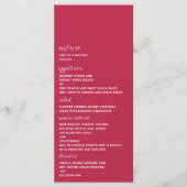 Modern Script Viva Magenta minimalistisch huwelijk Menu (Voorkant)