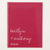 Modern Script Viva Magenta minimalistisch huwelijk Planner (Voorkant)