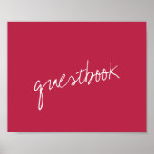 Modern Script Viva Magenta minimalistisch huwelijk Poster (Voorkant)