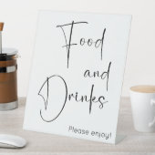 Modern Script voedsel en Drinken Reclamebord Met Voetstuk (Insitu)