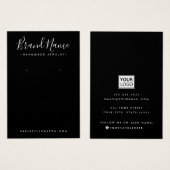 Modern script voegt logo zwarte oormeringskaart to visitekaartje (Voorkant /achterkant)