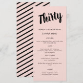 Modern script voor 30e verjaardag menu (Voorkant / Achterkant)