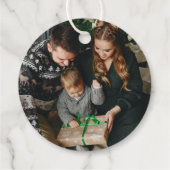 Modern script voor Heilige Dacht Kerstmis Bedankjes Labels (Achterkant)