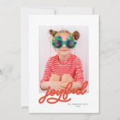 Modern script vreugdevolle kleuren één foto feestdagenkaart (Voorkant)