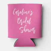 Modern Script Vrijgezellenfeest Aangepast warm roz Blikjeskoeler (Voorkant)
