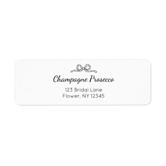 Modern Script Vrijgezellenfeest Bow-adres Etiket (Voorkant)