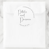 Modern Script Vrijgezellenfeest Petals en Prosecco Ronde Sticker (Tas)