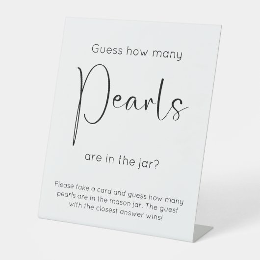 Modern Script Vrijgezellenfeest Raad eens hoeveel Reclamebord Met Voetstuk (Voorkant)