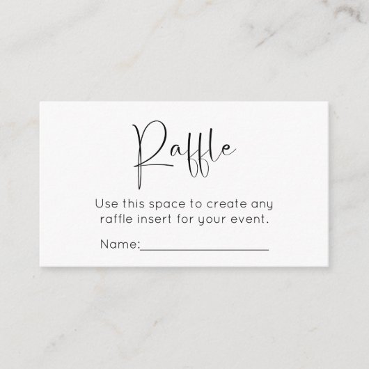 Modern Script Vrijgezellenfeest Raffle Informatiekaartje (Voorkant)
