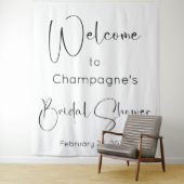 Modern Script Vrijgezellenfeest Welkom Achtergrond Wandkleed (In situ)