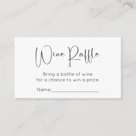 Modern Script Vrijgezellenfeest Wine Raffle Informatiekaartje