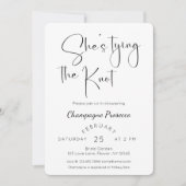 Modern Script-Vrijgezellenfeest Ze bindt de knoop  Kaart (Voorkant)