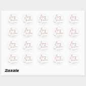 Modern Script Vrolijk Kerstfeest Aangepaste famili Ronde Sticker (Vel)