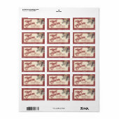 Modern script Vrolijk kerstgrenen kegel bloemig Etiket (Full Sheet)