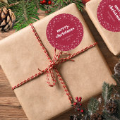 Modern script Vrolijk kerstvakantie rood Ronde Sticker