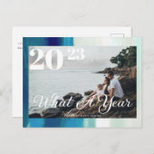 Modern script wat een jaar omgezette foto briefkaart (Voorkant / Achterkant)