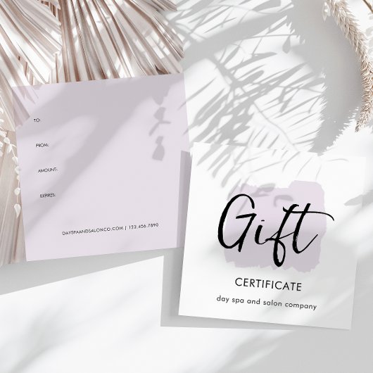 Modern Script Waterverf cadeaubon certificaat