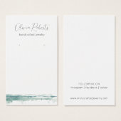 Modern Script Waterverf Oorbel Display Kaart (Voorkant /achterkant)