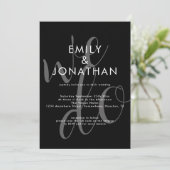 Modern Script We Do Overlay QR Code Huwelijk Zwart Kaart (Staand voorkant)