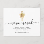 Modern script We hebben Gold Bird House Moving Aankondigingskaart (Voorkant)