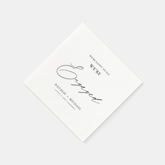 Modern script We zijn Engaged Party Servet (Hoek)