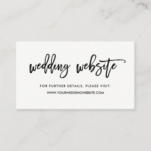 Modern script | Website bruiloft invoegen Informatiekaartje (Voorkant)