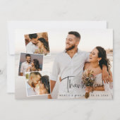 Modern Script Weddenfoto Collage Bedankt (Voorkant)