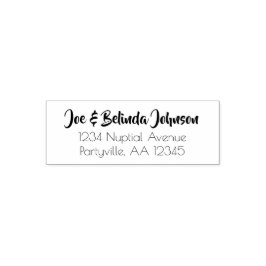 Modern Script Wedding-adres Zelfinktende Stempel