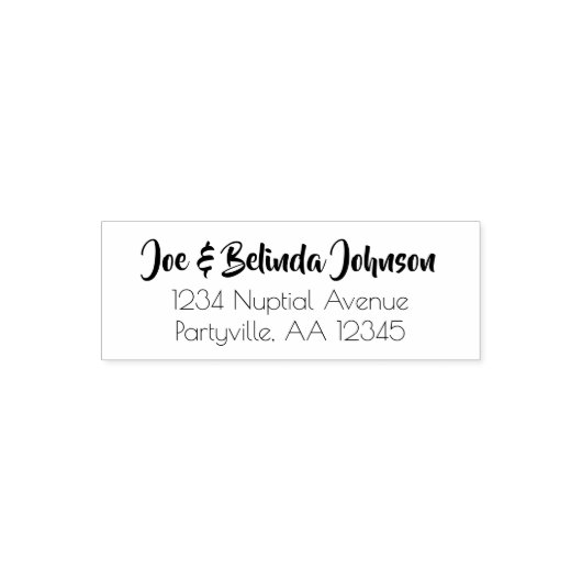 Modern Script Wedding-adres Zelfinktende Stempel (Design)