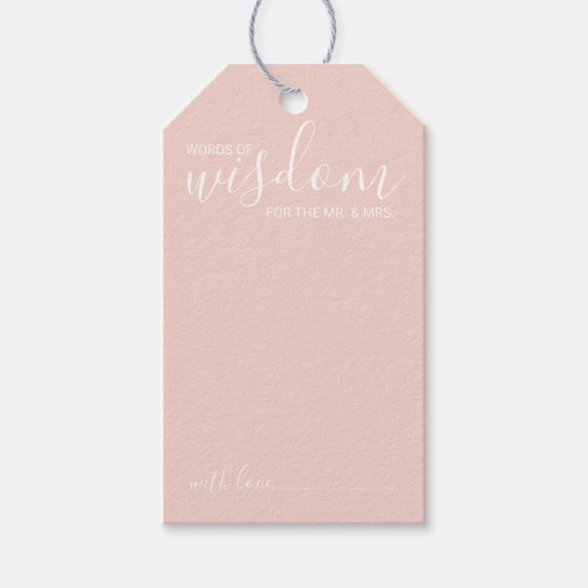 Modern Script Wedding Advice and Wishes Cadeaulabel (Voorkant)