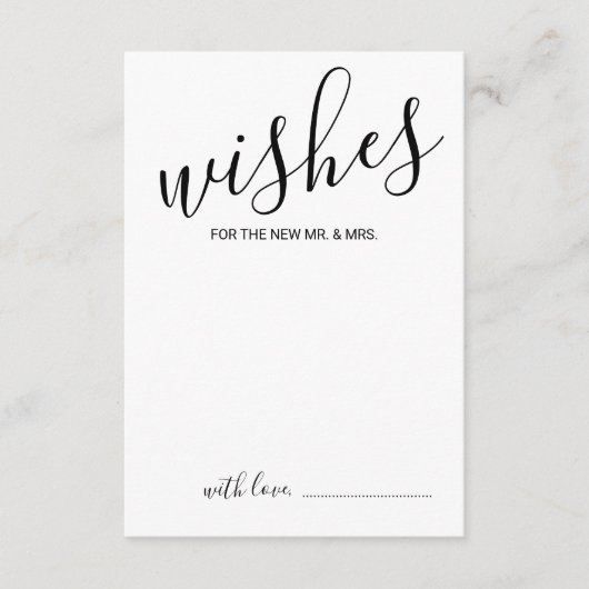 Modern Script Wedding Advice and Wishes Card Advieskaart (Voorkant)