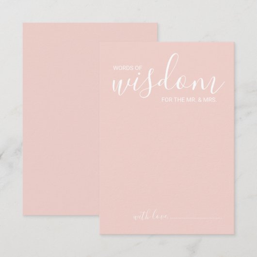 Modern Script Wedding Advice and Wishes Card Advieskaart (Voorkant / Achterkant)