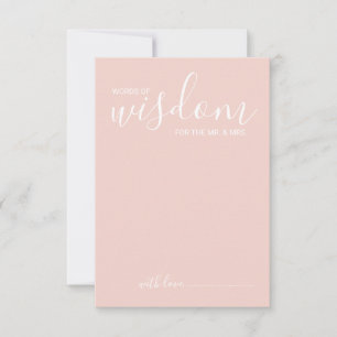 Modern Script Wedding Advice and Wishes Card Advieskaart