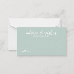 Modern Script Wedding Advice and Wishes Card Advieskaart