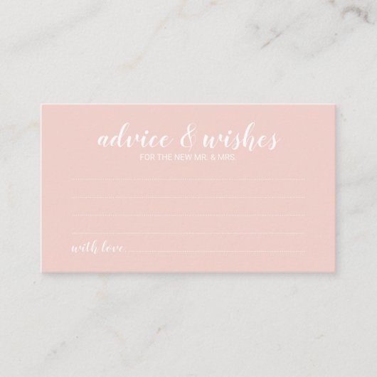 Modern Script Wedding Advice and Wishes Card Advieskaart (Voorkant)