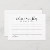 Modern Script Wedding Advice and Wishes Card Advieskaart (Voorkant / Achterkant)
