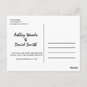 Modern Script Wedding Briefkaart (Achterkant)