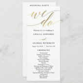 Modern Script Wedding Ceremony Program Faux Gold Programma (Voorkant / Achterkant)