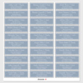 Modern Script Wedding Guest Names Adres Sticker (Vel)